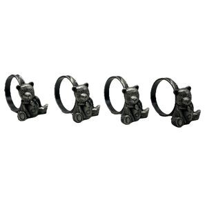 Set Of 4 Metal Bear Napkin Rings/holders